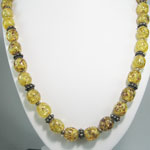 Amber Necklace with Silver Beads