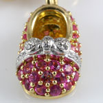 Pink Sapphire Baby Shoe Pendant
