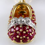 Ruby Baby Shoe Pendant