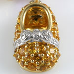 Yellow Sapphire Bow Shoe Charm