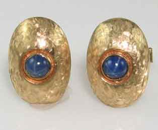 Star Sapphire Gold Cufflinks