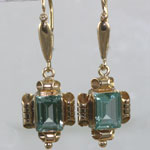 Vintage Aquamarine Lever Earrings