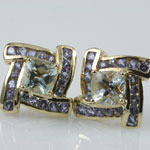 Aquamarine Tanzanite Earrings Vintage