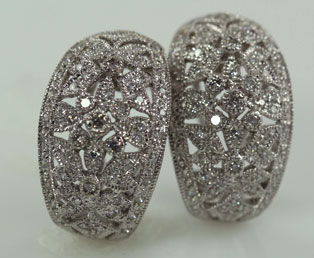Diamond Floral Estate Earrings