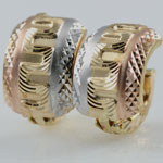 Three Color Gold Earrings