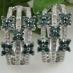 Teal Blue Diamond Earrings