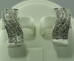 Poker Diamond Baguette Earrings