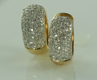 Diamond Pave Huggie Earrings