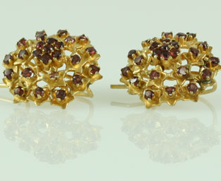 Antique Garnet Gold Earrings