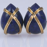 Lapis Lazuli Gold Earclips