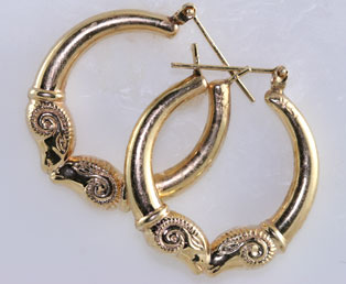 Rams Head Gold Earrings