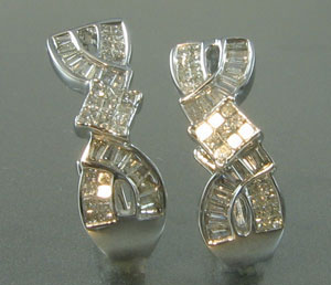 Diamond Baguette Dangle Earrings