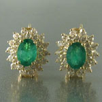 Natural Emerald Screwback Earrings