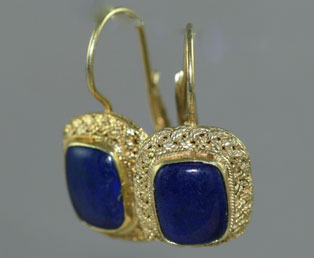 Lapis Lazuli Gold Earrings