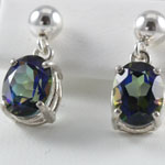 Mystic Topaz Sterling Silver Stud Earrings