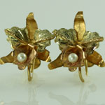 Gold Orchid Earrings