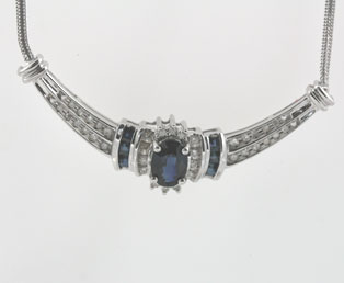 Sapphire Diamond Necklace