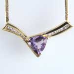 Amethyst Diamond Pendant Necklace