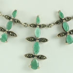 Emerald Marcasite Silver Necklace