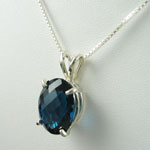 London Blue 13ct tw Pendant in Sterling Silver