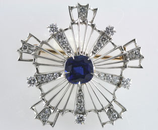 Blue Sapphire Platinum Pendant