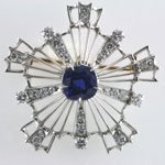 Blue Sapphire Platinum Pendant