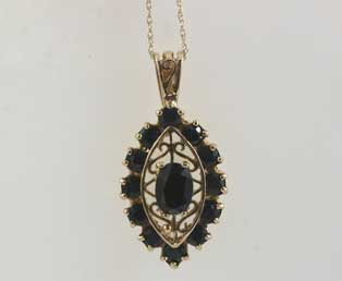 Sapphire Filigree Pendant