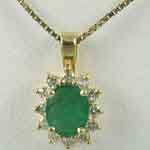 Emerald Diamond Gold Pendant