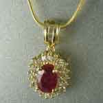 Ruby Diamond Baguette Pendant