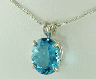 Blue Topaz Silver Pendant