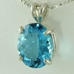 Blue Topaz Silver Pendant
