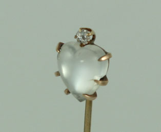 Moonstone Diamond Tie Pin