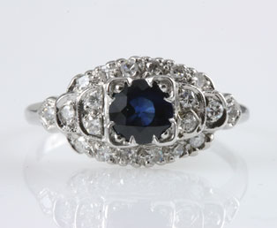 Art Deco Sapphire Wedding Ring