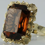 Brownish Orange Beryl Gold Ring