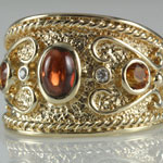 Tourmaline Byzantine Gold Band