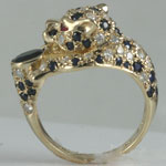 Diamond Sapphire Panther Ring