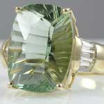 Green Amethyst Gold Ring