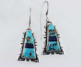 Vintage Turquoise Inlay Earrings