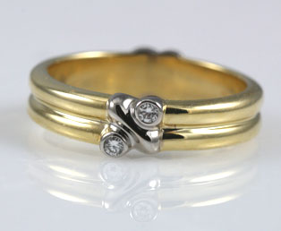 Signed Tiffany Diamond Double Band