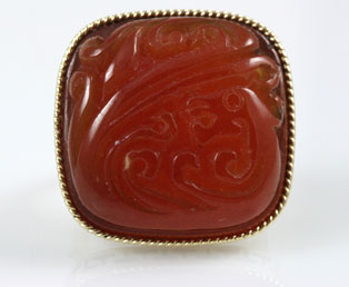 Jade Dragon Gold Ring