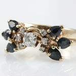 Vintage Diamond Sapphire Wedding Set