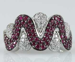 Ruby Diamond Squiggle Ring