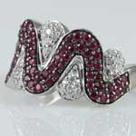 Ruby Diamond Squiggle Ring