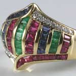 Big Colorful Multi Stone Ring