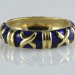 Hidalgo Blue Enamel X Ring