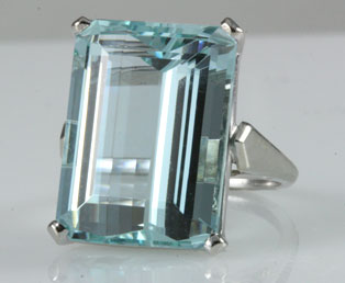 Big 20 Carat Aquamarine Ring