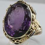 Amethyst Cameo Gold Ring