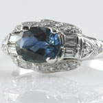Ceylon Sapphire 1930s Wedding Ring