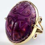 Big Amethyst Scarab Ring