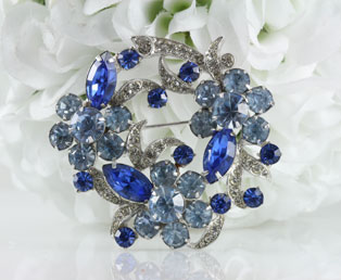 Vintage Eisenberg Blue Brooch